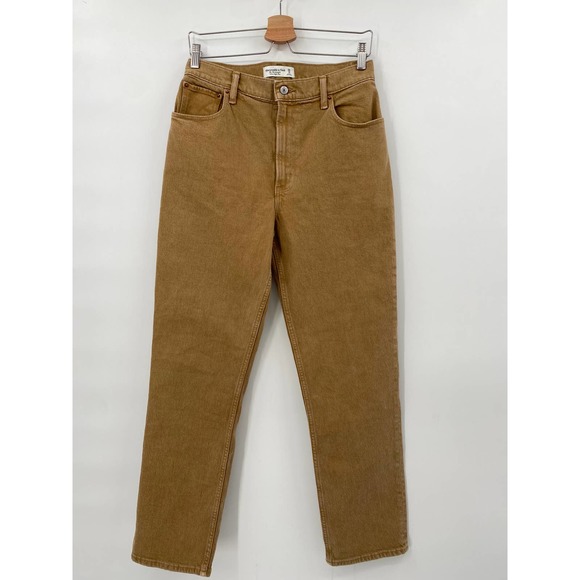 Abercrombie & Fitch Denim - abercrombie & fitch the 90s straight ultra high rise tan 28s